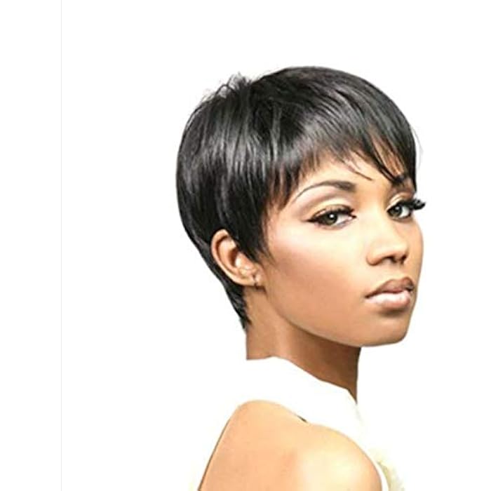 DILLARDS Black Short Hair Lady Straight Hair Wig - Image 4